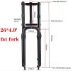 ZECHAO 26" E-Bike Front Fork,Mountain Disc Brake Beach Snow Fat Fork 1-1/8" Bike Air Fork Double Shoulder 160mm Travel for 4.0" Fat Tire QR Outdoor view 2