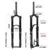 HIMALO Mountain Bike Suspension Fork 27.5 29 DH Air Fork Travel 180mm Rebound Adjustable Manual Lockout 1-1/2'' Tapered Fork Boost 15x110mm Thru Axle view 3