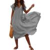 Women's Boho Style Short Sleeve Dress Casual Ruffle Hem Dress Plus Size Layered Maxi Long Beach Sundress (V-Color 4,4X-Large) view 2