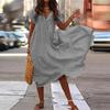 Women's Boho Style Short Sleeve Dress Casual Ruffle Hem Dress Plus Size Layered Maxi Long Beach Sundress (V-Color 4,4X-Large) view 3
