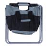 UPQRSG Portable Folding Stool, Dual Purpose Gardening Folding Stool with 7 Pockets Storage Tool Bag for Adults Fishing Hiking Gardening and Beach[Grey Black] view 1