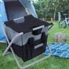UPQRSG Portable Folding Stool, Dual Purpose Gardening Folding Stool with 7 Pockets Storage Tool Bag for Adults Fishing Hiking Gardening and Beach[Grey Black] view 2