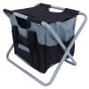 UPQRSG Portable Folding Stool, Dual Purpose Gardening Folding Stool with 7 Pockets Storage Tool Bag for Adults Fishing Hiking Gardening and Beach[Grey Black] view 4