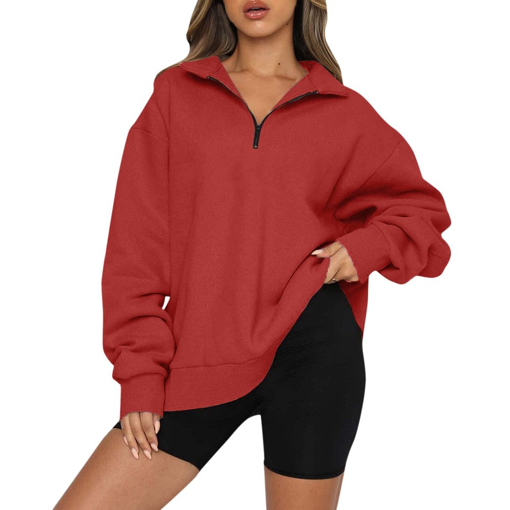SHAOBGE Women's Oversized Sweatshirt Half Zip Long Sleeve Shirts Casual Loose Fit Pullover 2023 Fall Teen Girls Y2K Clothes