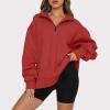 SHAOBGE Women's Oversized Sweatshirt Half Zip Long Sleeve Shirts Casual Loose Fit Pullover 2023 Fall Teen Girls Y2K Clothes view 2