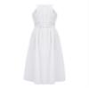 Hedmy Flower Girls Dress Sleeveless Halter Dance Costume Wedding Pageant Bridesmaid Evening Party Ball Gown White 14 Years view 3