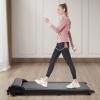 LOHISHILO 2 in 1 Folding Treadmill Under Desk Electric Running Walking Pad Treadmill with Remote, for Adults, Children, The Elderly(Treadmill Black) view 2