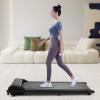LOHISHILO 2 in 1 Folding Treadmill Under Desk Electric Running Walking Pad Treadmill with Remote, for Adults, Children, The Elderly(Treadmill Black) view 3
