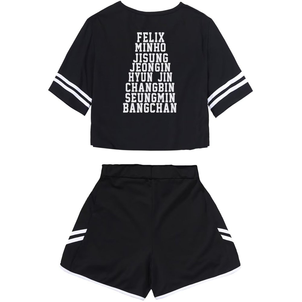 JUNG KOOK SKZ Shirt + Shorts Set Merch Hyunjin Felix Leeknow Bangchan Changbin Seungmin Shorts T-Shirt Tee