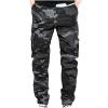 Hiking Pants for Men Lightweight Camo Pants Men 2023 Regular Big and Tall Multi Pockets Camouflage Cargo Pants Casual Loose Work Utility Trousers Lightweight Jogger Pants for Men Summer Black 4X view 1