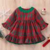 6M to 5 Years Little Girls 2023 Toddler Girls Christmas Long Sleeve Plaid Prints Dress Xmas Party (Red, 4-5 Years) view 2