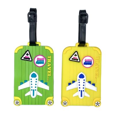 ANINIUCN 2-Pack Travel-Themed Luggage Tags  Airplane Suitcase Silicone ID Tags for Teens & Adults  Fun & Durable Travel Accessories