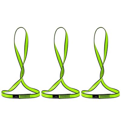 AINIKEY 18MM Nylon Climbing Sling Runner 23KN CE2008/EN566 Rock Climbing Webbing Straps for Outdoor Climbing, Rappelling, Swing, Yoga Hammock etcGreen | 60cm / 24inch | Pack of 3