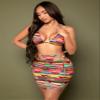Allover Print Tie Backless Halter Top & Bodycon Skirt (Color : Multicolor, Size : Small) view 4
