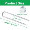 DEEGETEL Trampolines Stakes, U Shaped Rebar Stakes 8 Pack 12 Inch, Heavy DutyGalvanized Steel Ground Anchor Tie Down for High Wind, Tents, Soccer Goals, Canopy, Garden, Yard, Fence, Ground view 2