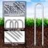 DEEGETEL Trampolines Stakes, U Shaped Rebar Stakes 8 Pack 12 Inch, Heavy DutyGalvanized Steel Ground Anchor Tie Down for High Wind, Tents, Soccer Goals, Canopy, Garden, Yard, Fence, Ground view 3