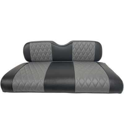 Huskey Parts Company 4PCS Charcoal Gray Golf Cart Front Rear Seat Cover Diamond Stitching for EZGO RXV 2008-UP, Marine Grade Vinyl, Custom Fit, Staple On