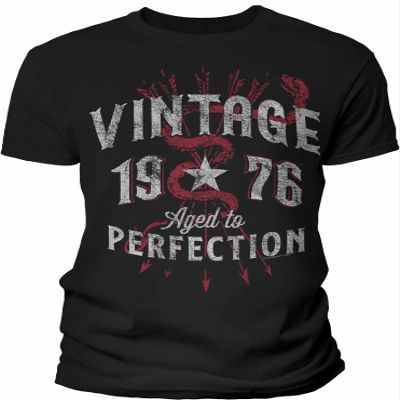 50th Birthday Gift Shirt for Men - Vintage 1976 Aged to Perfection - Arrows - F/Black-003-4X