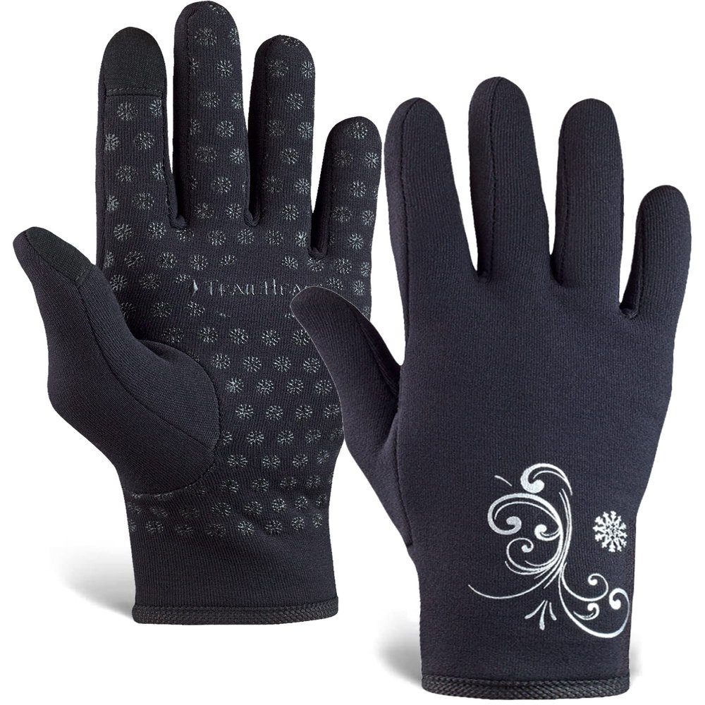 TrailHeads Womens Running Gloves - Touchscreen Gloves - Running Accessories for Women Winter - Hiking, Biking, Sports - Black (x-Small)