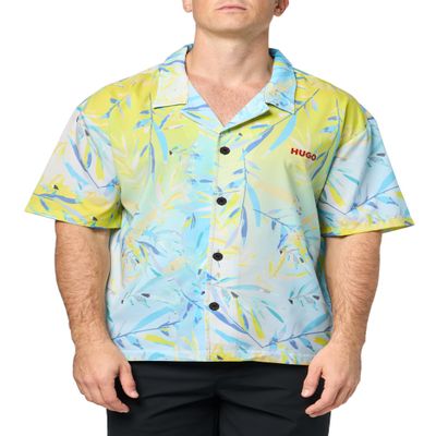 HUGO Relaxed Fit Button Down Beach Shirt