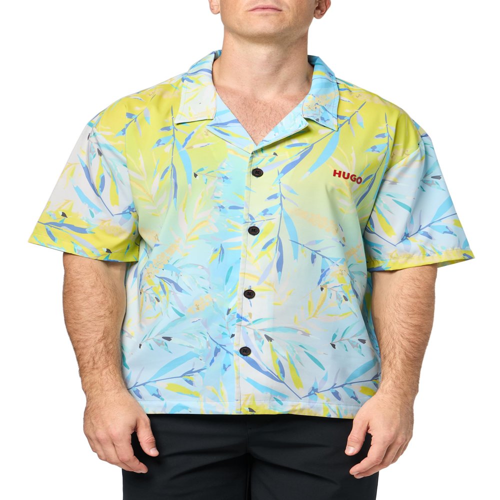 HUGO Relaxed Fit Button Down Beach Shirt