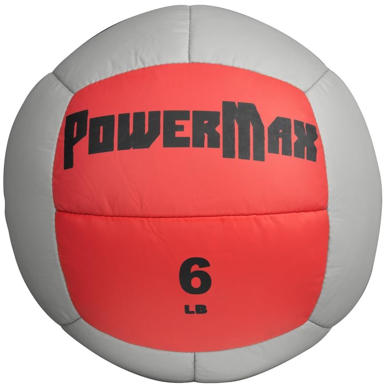Gill Athletics PowerMax Soft Shelled Medicine Ball - 6 Pound Weighted Workout Ball, 14 Inch Diameter Med Ball, Medicine Balls for Exercise, Wall Ball for Strength Training