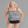 Maxine of Hollywood Women's Ruffle Bandeau Tankini Swimsuit Top, Black//Tahitian Tribe Floral, 18 view 3