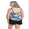 Maxine of Hollywood Women's V-Neck Flutter Tankini Swimsuit Top, Multi//Sunset Isle, 16 view 2
