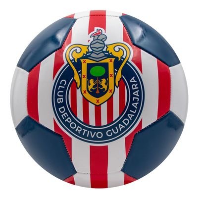 Voit Club Guadalajara Official Merchandise, Size 5 Soccer Ball, Machine-Stitched for Durability, Recreational Use, Perfect for Chivas Fans, Red, Blue & White Color, Ideal for Grass Surfaces, S100
