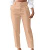 Uillui Dress Suit Pants for Women Business Casual Straight Leg Trouser Dressy High Waist Office Work Pant Slacks with Belted Khaki view 1