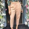 Uillui Dress Suit Pants for Women Business Casual Straight Leg Trouser Dressy High Waist Office Work Pant Slacks with Belted Khaki view 3
