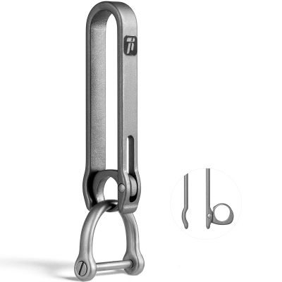 TISET Belt Key Clip,Titanium Belt Key Chain,EDC Belt Loop Keychain Clip,Belt Key Holder with Key Ring,Key Fob Keychain for Men
