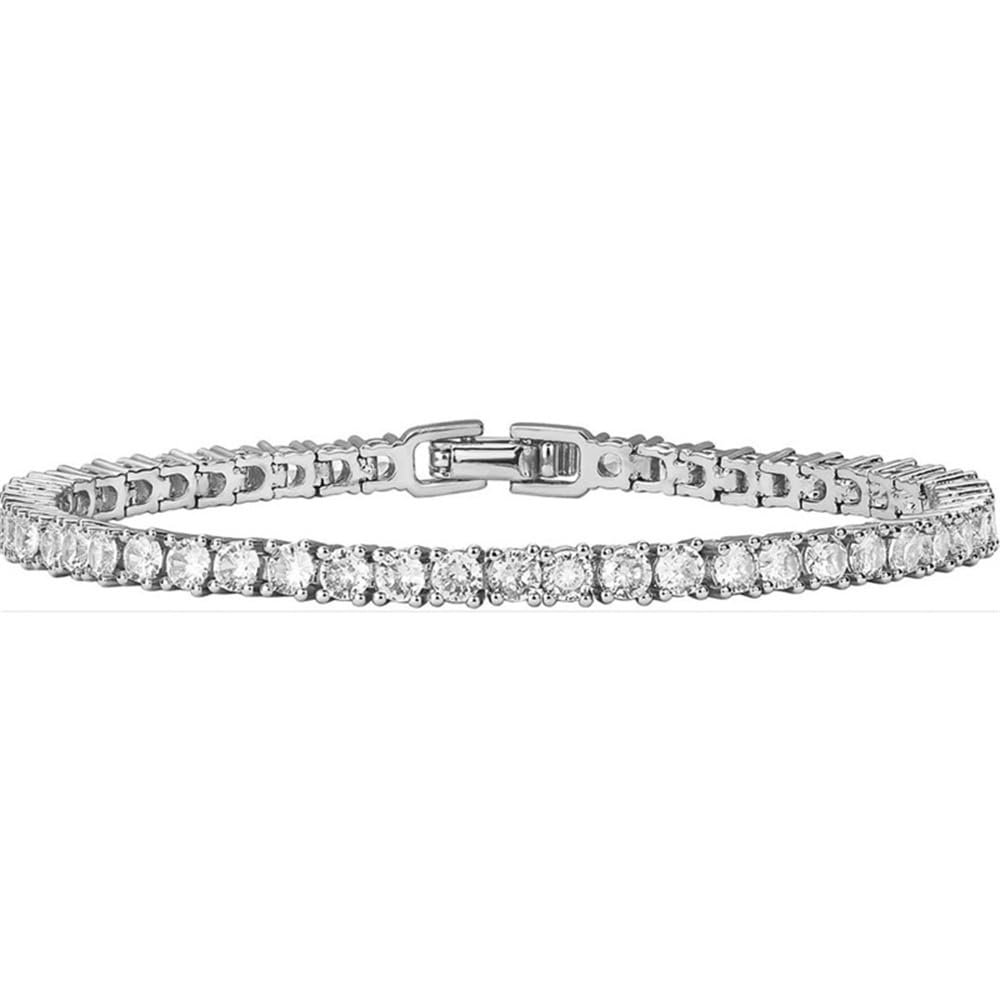 Townshine Delicate Chic 4.0mm Cubic Zirconia Stainless Steel Tennis Bracelets Versatile Jewelry Valentine Gift