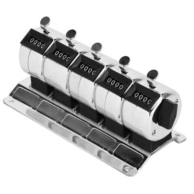 Metal Handheld Tally Counter, 4 Digit Number Count Clicker with Metal Case Mechanical Counter for Coaching, Knitting, Lap, Fishing, Golfer and Row, 0 9999 5 Units Conjoined Manual Clicker Counter