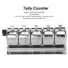 Metal Handheld Tally Counter, 4 Digit Number Count Clicker with Metal Case Mechanical Counter for Coaching, Knitting, Lap, Fishing, Golfer and Row, 0 9999 5 Units Conjoined Manual Clicker Counter view 2