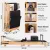 Foldable Wooden Pilates Reformer (Oak Frame) - with Jump Board, Sitting Box & Adjustable Springs | Professional Grade for Home/Studio, Low-Impact Workout, 600 lbs Capacity view 4