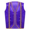 renvena Boys Arabian Prince Vest Kids Halloween Open Front Golden Dressy Waistcoat Party Outfits Purple 16 Years view 1