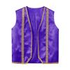 renvena Boys Arabian Prince Vest Kids Halloween Open Front Golden Dressy Waistcoat Party Outfits Purple 16 Years view 3