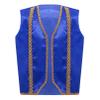 YONGHS Boys Medieval Steampunk Vest Arabian Prince Pretend Dressy Waistcoat for Fancy Party Halloween Royal Blue 16 Years view 1
