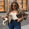 Ekouaer 2 Pack Long Sleeve Shirts for Womens Scoop Neck Tops Slim Fit Undershirts Basic Thermal Tee Shirt Beige/Coffee S view 4