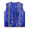 renvena Boys Arabian Prince Vest Kids Halloween Open Front Golden Dressy Waistcoat Party Outfits Royal Blue 16 Years view 3