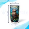 Hyturtle Personalized Gifts For Otter Lover - Otter Printed With Floral Custom Name Stainless Steel Tumbler 20oz With Lid - Idea Sea Animal Lover Gifts For Women Girl Kids On Birthday Christmas view 3