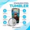 Hyturtle Personalized Gifts For Otter Lover - Otter Printed With Floral Custom Name Stainless Steel Tumbler 20oz With Lid - Idea Sea Animal Lover Gifts For Women Girl Kids On Birthday Christmas view 4