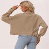 Allegra K Waffle Shirt Jacket for Women's Casual Drop Shoulder Lightweight Shacket Button Down Shirt X-Large Khaki view 3