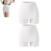 QQLADY Double-Layer Front Crotch Silk Safety Shorts,Women Seamless Safety Pants,Tummy Control Thigh Slimmer (2PCS-B,XL(60-70kg)) view 1