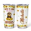 Hyturtle Personalized Gifts For Otter Lover - Just A Girl Who Loves Otters Custom Name Stainless Steel Tumbler 20oz With Lid - Idea Sea Animal Lover Gifts For Women Girl Kids On Birthday Christmas