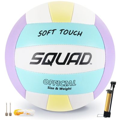 SQUAD Premium Volleyball Size 5 Soft Composite Leather Volleyball Ball for Outdoor Indoor Training, for Youths, and Womens, Ideal for Beach, Backyard & Park Play