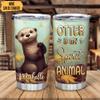 Hyturtle Personalized Gifts For Otter Lover - Otter Is My Spirit Animal Custom Name Stainless Steel Tumbler 20oz With Lid - Idea Sea Animal Lover Gifts For Women Girl On Birthday Christmas view 2