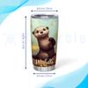 Hyturtle Personalized Gifts For Otter Lover - Otter Is My Spirit Animal Custom Name Stainless Steel Tumbler 20oz With Lid - Idea Sea Animal Lover Gifts For Women Girl On Birthday Christmas view 3