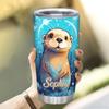 Hyturtle Personalized Gifts For Otter Lover - I Like Otters And Maybe 3 People Custom Name Stainless Steel Tumbler 20oz With Lid - Idea Sea Animal Lover Gifts For Women Girl On Birthday Christmas view 3